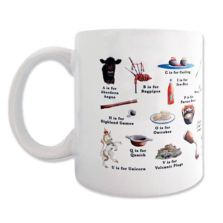 A Very Scottish Alphabet Mug for wholesale by Yeti Cards & Gifts