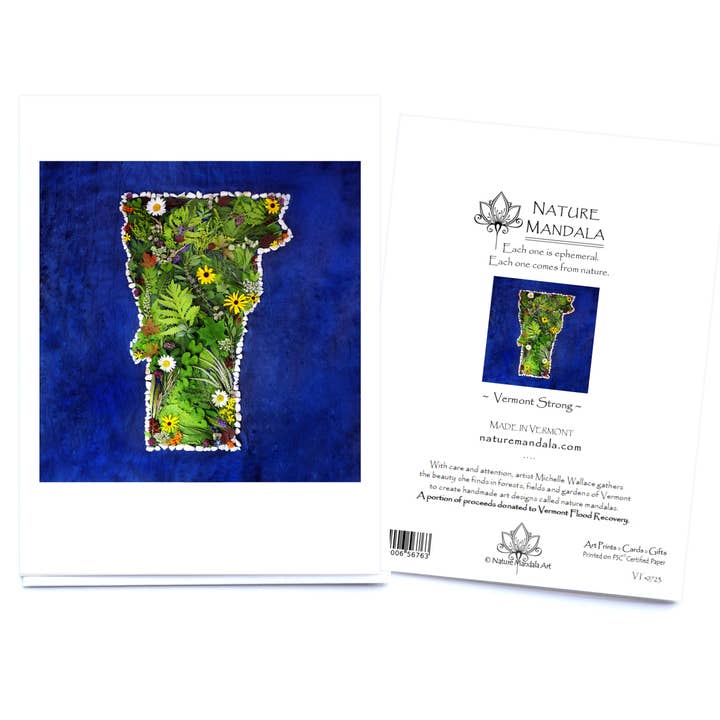 Nature Mandala Art - Wholesale Everyday Greeting Card - Nature / Flower Mandala Card :: Vermont Strong1