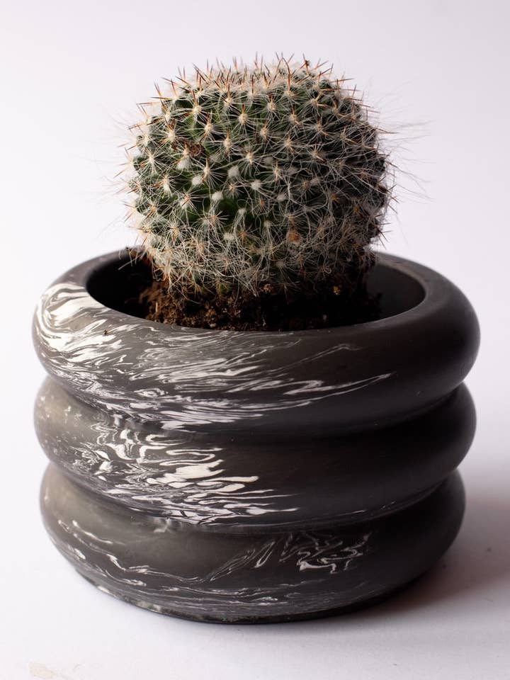 Vaso Shar Pei com efeito mármore preto por atacado de Terrazzo Italia