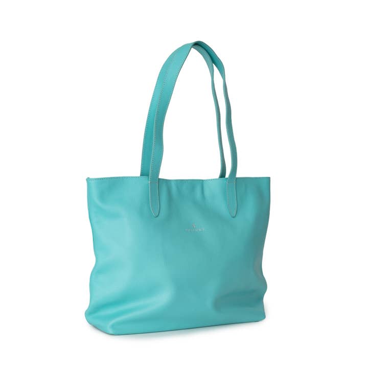 Signature Leather Tote - Lily Grace Blue for wholesale by Lily Grace Co.