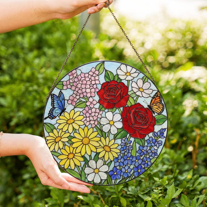 Familie Fødselsblomster Farvet Glas Solfanger, Mors Have for engroshandel hos TMLECOM LTD