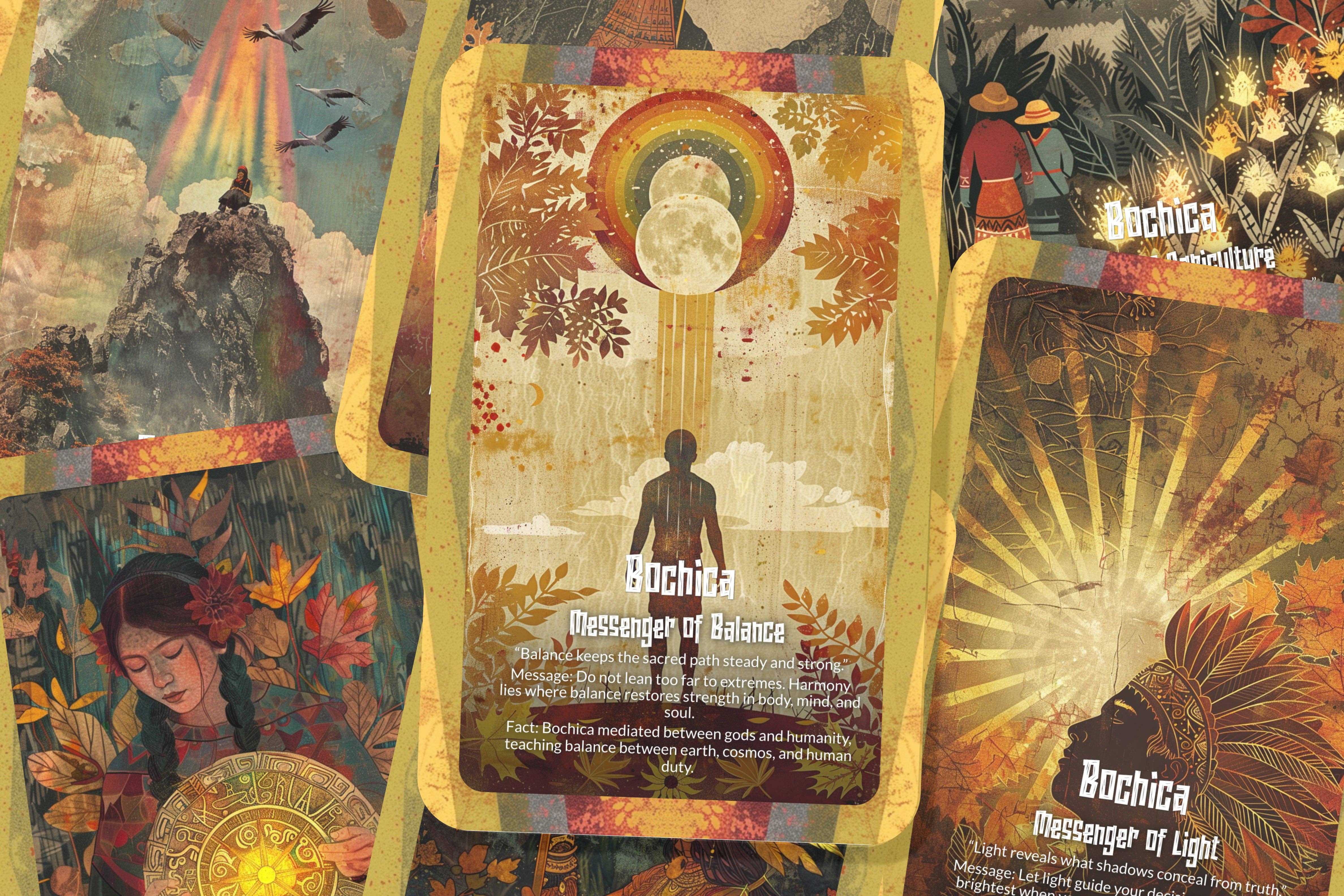 Ibiza Tarot USA - Wholesale Tarot Cards - Oracle of Bochica Teacher God Deck – 22 Cards, Light & Law4