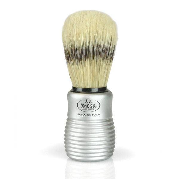 Boar Bristle Shave Brush with Aluminum Handle for wholesale by European Soaps