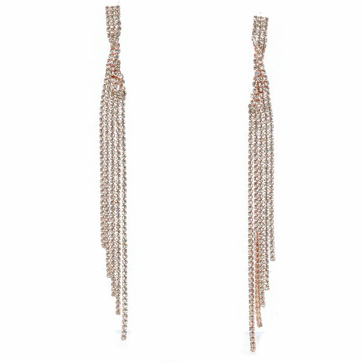 Extra Long Twisted Neck Multi Chain Earrings for wholesale by Diacly