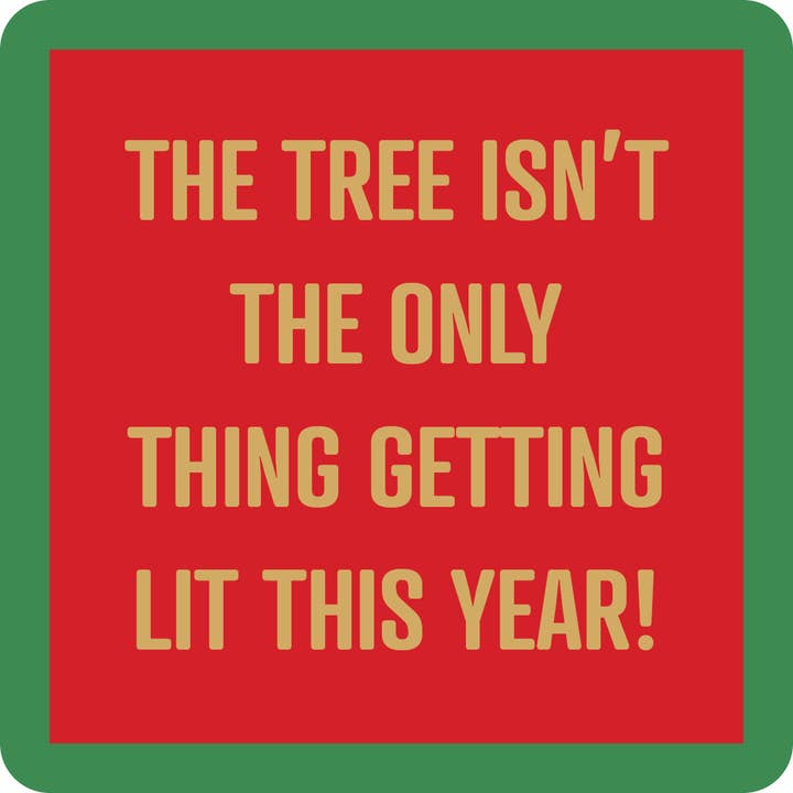 Drinks on Me - Wholesale Coasters - COASTER Lit Christmas | Funny Party Gift | Home Bar Decor
0