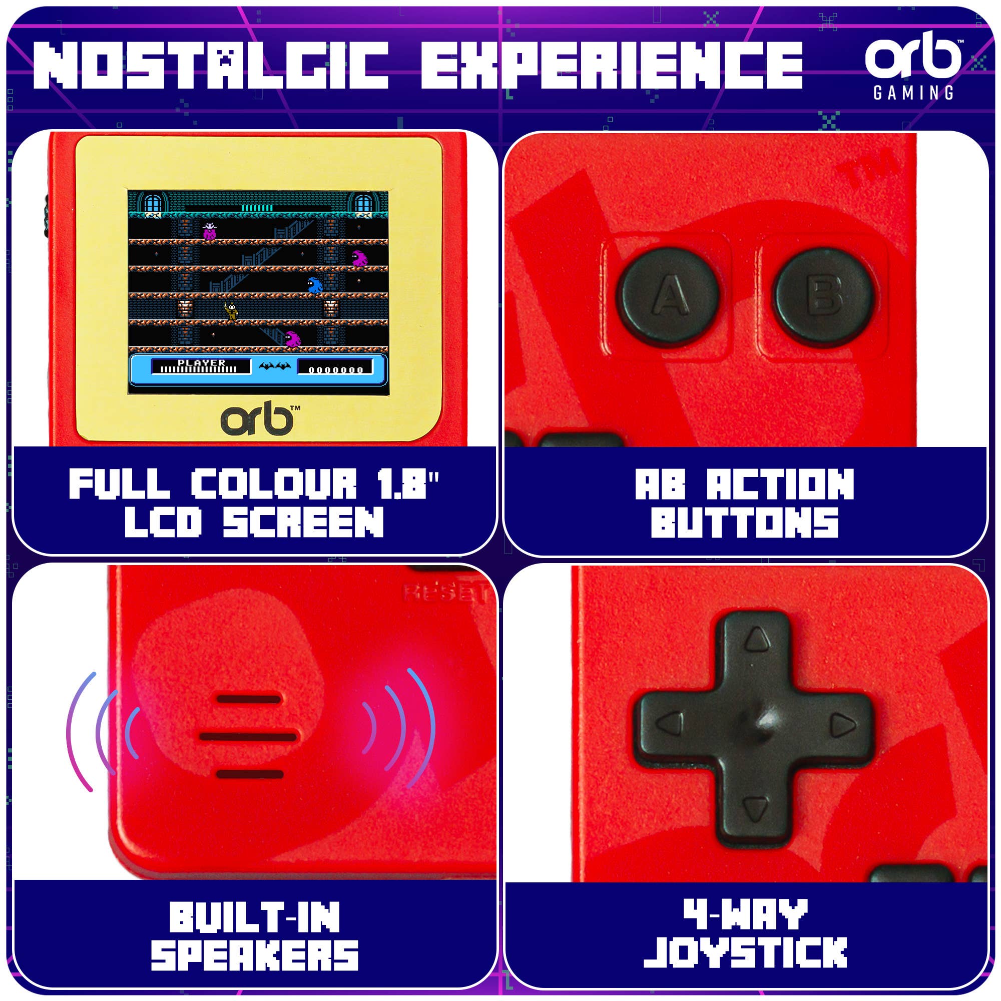 Thumbs Up! - Wholesale Electronic Toy - Kids & Baby - ORB Retro Mini Handheld Games Console (150 in 1)4