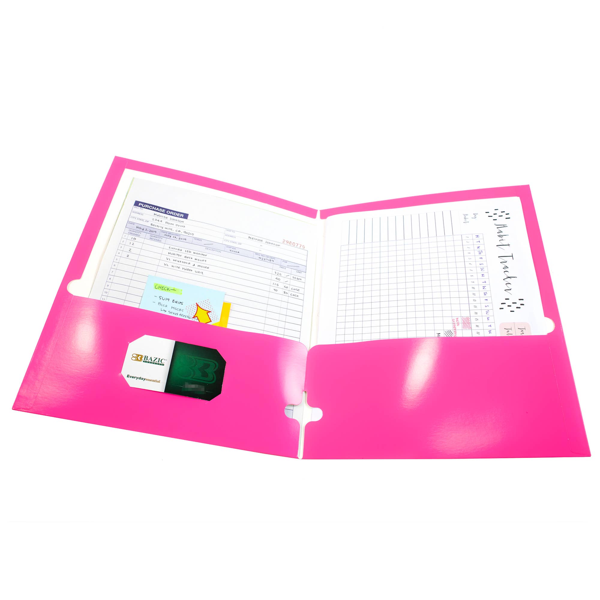BAZIC Products - Wholesale Folders - 2-Pockets Portfolios - Laminated Bright Glossy Color6