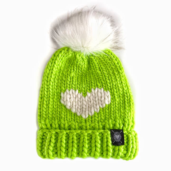 Zero Waste : Luxury Big Heart Pom-Pom Beanie for wholesale by Nickichicki
