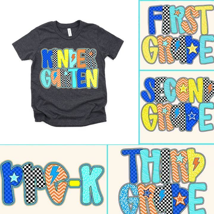 Checkered Back to school boys shirt for wholesale by Southern Backroad Tees LLC