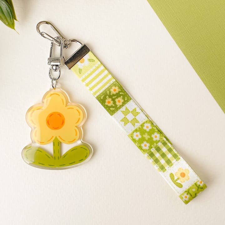 Green Daisy Blanket - Lanyard Keychain for wholesale by Laurel Mae Art