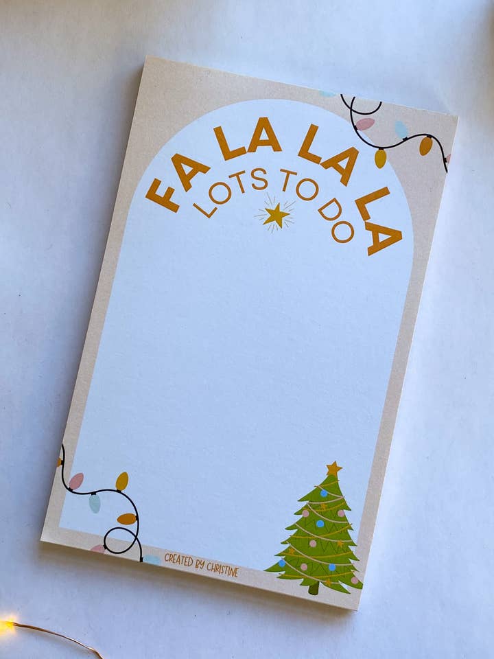Fa La La Masser at gøre | Jul Vinterferie Notepad 4x6“ for engroshandel hos Created By Christine