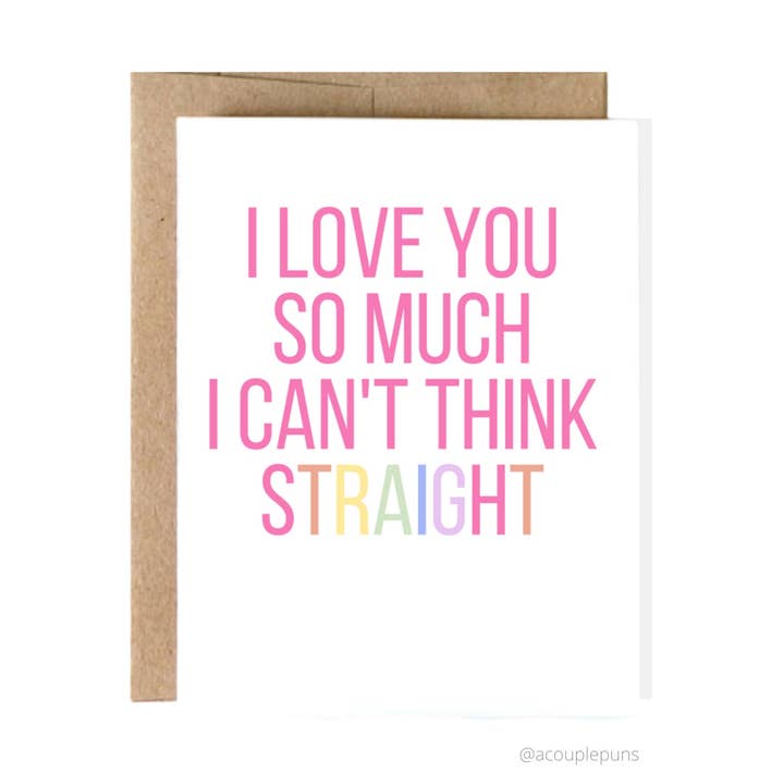 Can't Think Straight Card for wholesale by ACouplePuns®