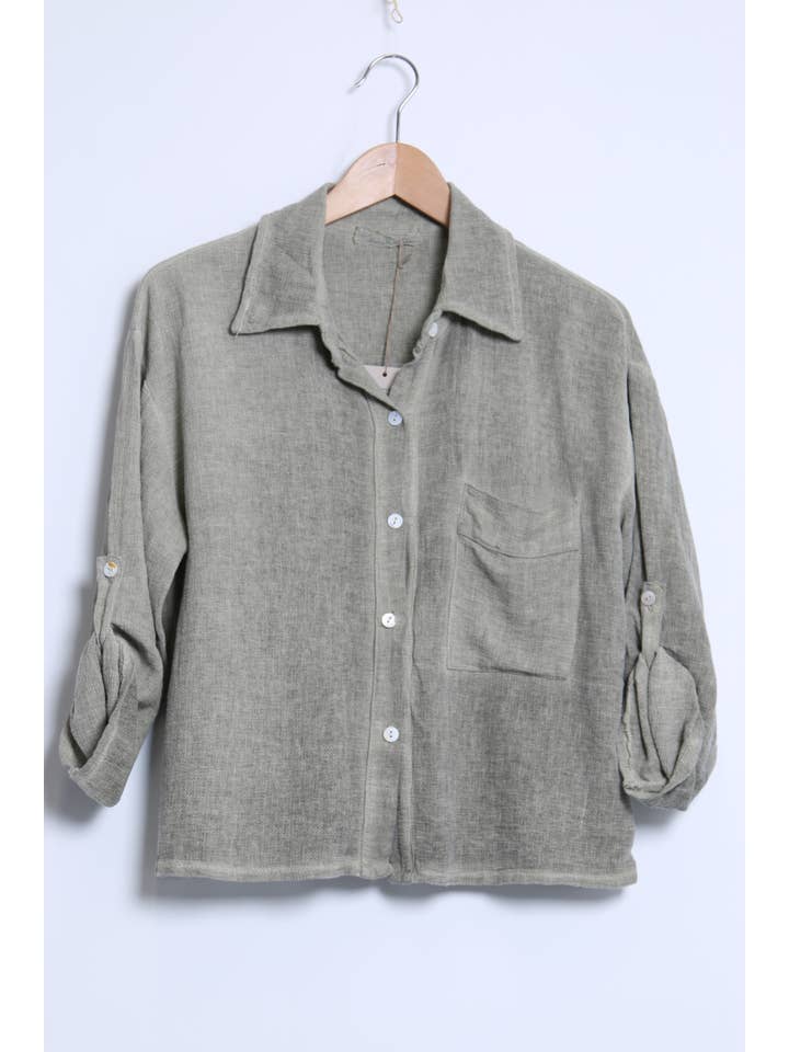 Shyloh – wholesale Buttoned-down shirt – Women's – Linen cotton top 157828
