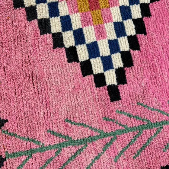BohoVibeCraft - Vendita all'ingrosso Tappeto - Tappeto marocchino rosa in lana fatto a mano, grande tappeto marocchino