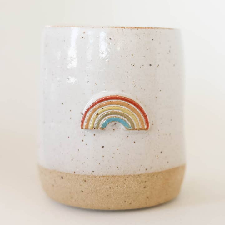 joye made clay – Caneca por atacado – Miss outono* caneca de recuo de polegar de cerâmica arco-íris artesanal*0