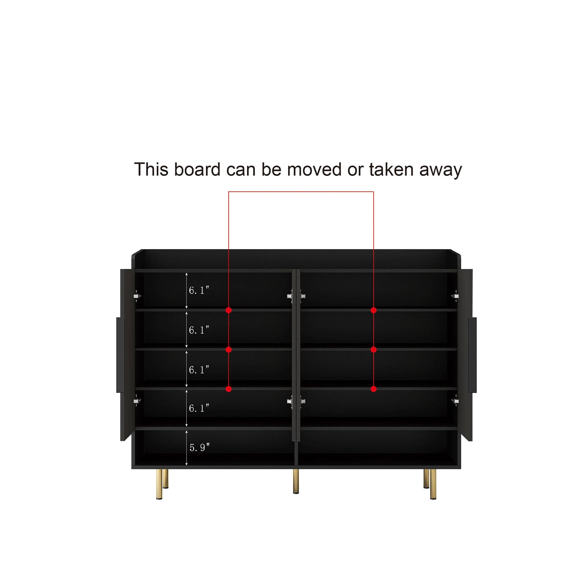 39F Inc. - Wholesale Shoe Rack - Modern 4-Door Shoe Storage Cabinet with Adjustable Shelves4