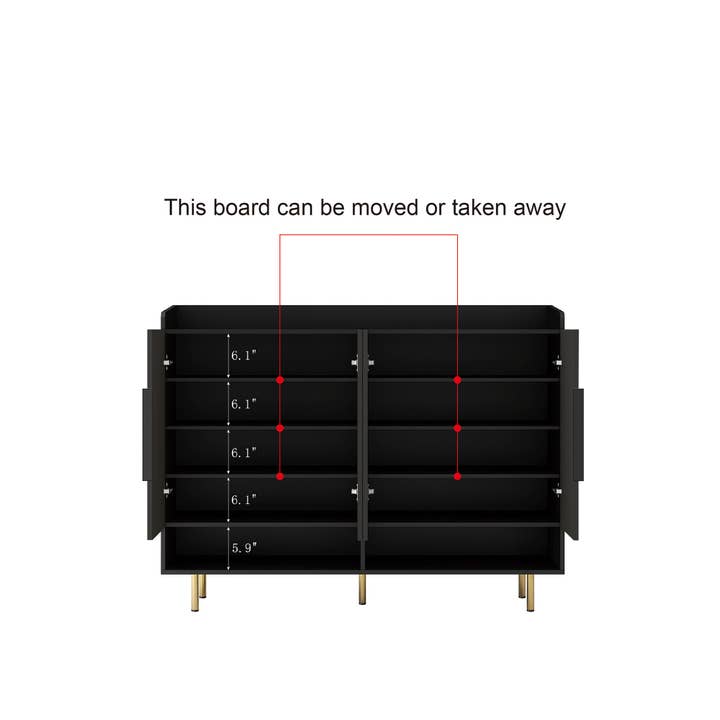 39F Inc. - Wholesale Shoe Rack - Modern 4-Door Shoe Storage Cabinet with Adjustable Shelves4