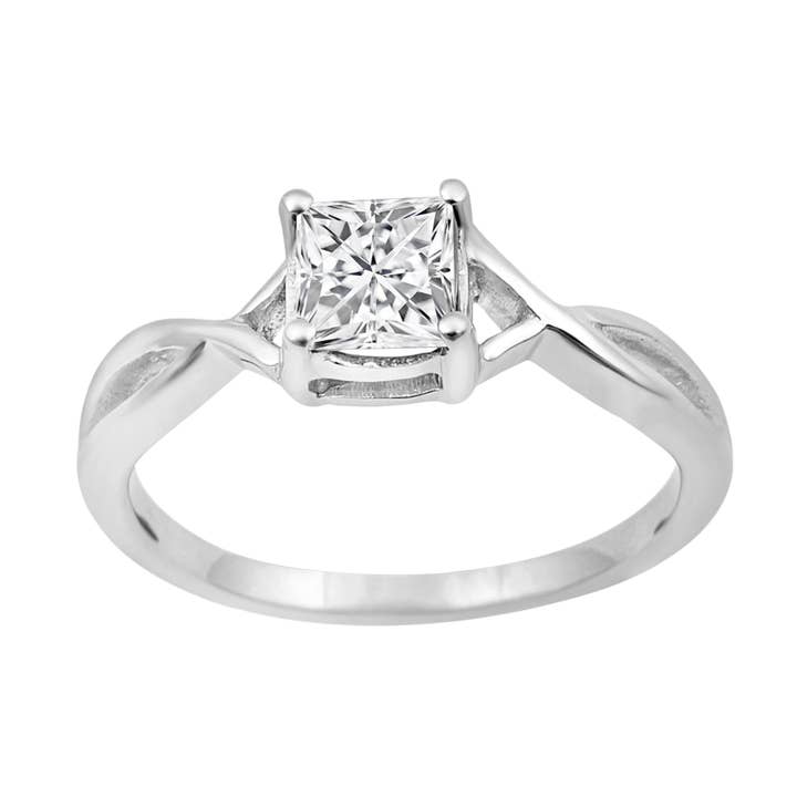 5MM Square Moissanite Diamond 925 Sterling Silver Ring for wholesale by Star Joya