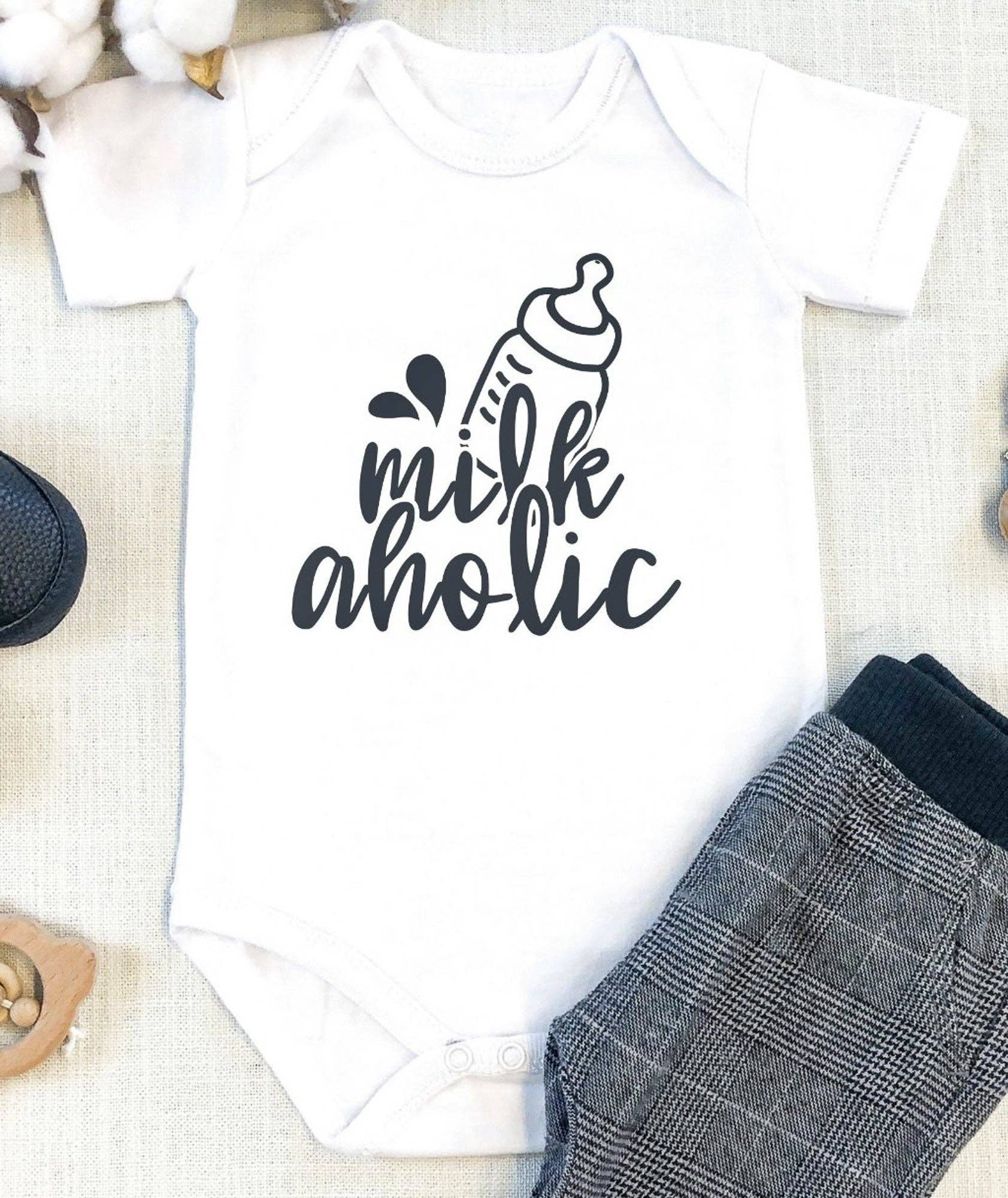 Peach Closet - Wholesale Bodysuit (non-footed) – Baby - Milk-Aholic Bodysuit