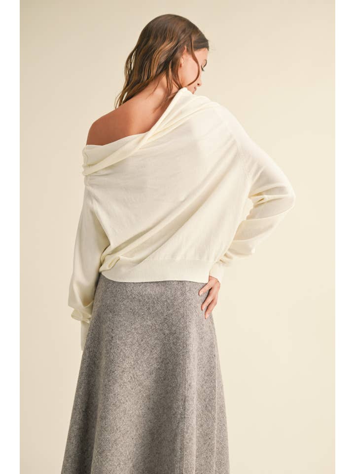 MIOU MUSE - Wholesale Knit Top - Women's - T3893 OFF SHOULDER KNITTED TOP
