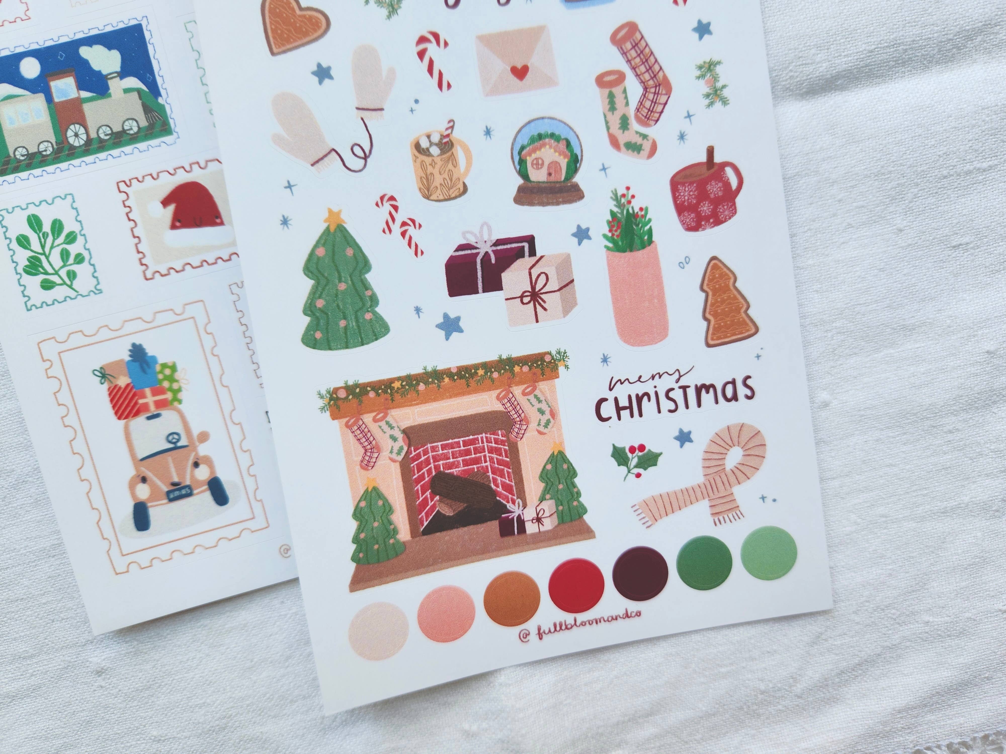 Full Bloom and Co. - Wholesale Sticker - Merry Christmas Sticker Sheet for Journaling and Scrapbook2