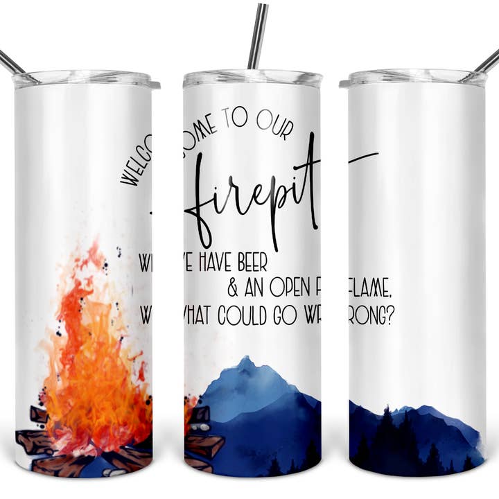 Velkommen til Firepit 20 oz Skinny Tumbler | Sommer Tumbler for engroshandel hos DIYxe