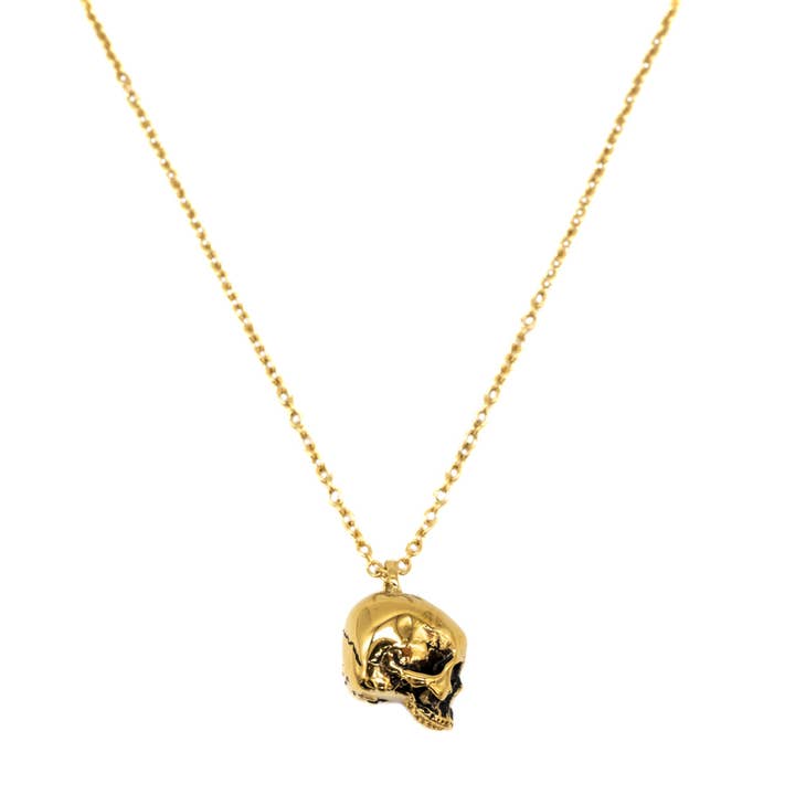 Mysticum Luna - Wholesale Pendant/Charm Necklace - Gold Hel Skull Necklace