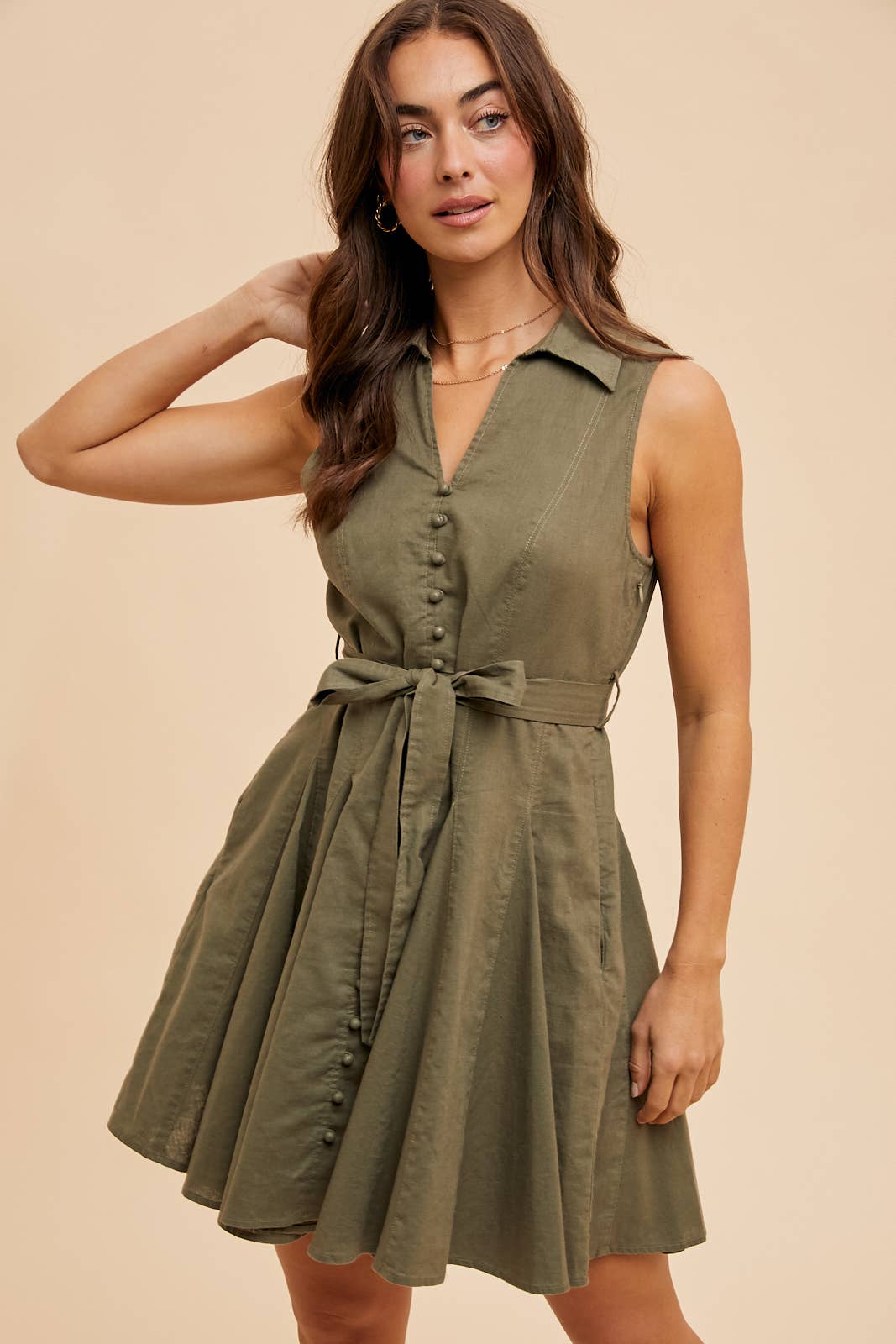 In Loom - Wholesale Dress - Women's - SLEEVELESS LAPEL MINI DRESS6