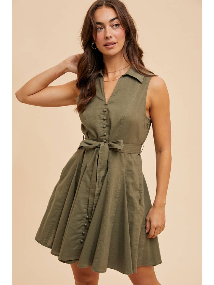 In Loom - Wholesale Dress - Women's - SLEEVELESS LAPEL MINI DRESS6