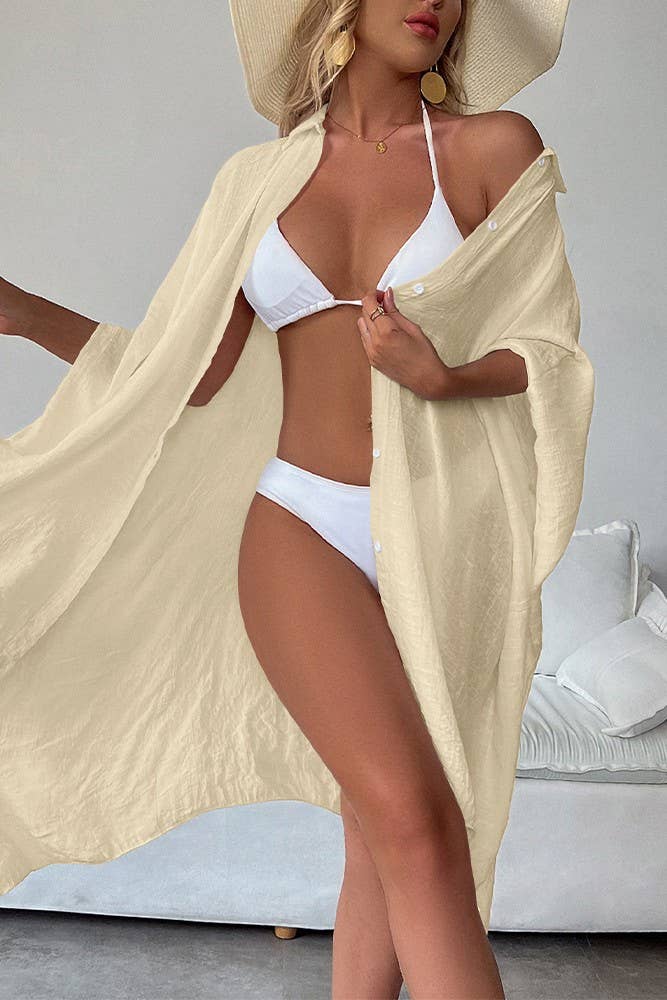 UNISHE - Wholesale Swim Cover Up - Women's - Summer Beach Shirt Cover Up ZK136825