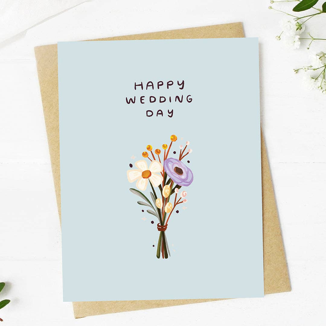 Big Moods - Wholesale Wedding Card - "Happy wedding day" Wedding Cute Bouquet Card3