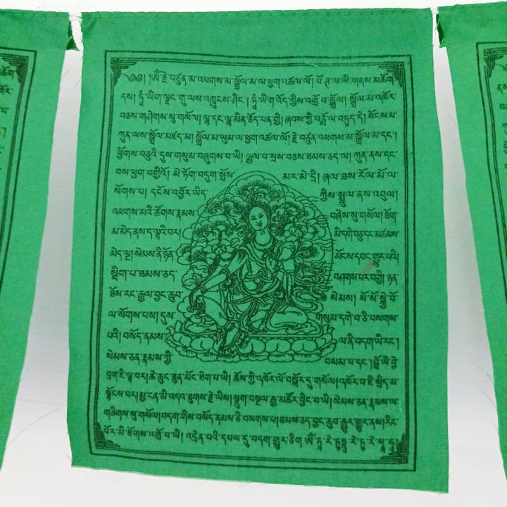 Banderas de oración de Tara Verde para venta al por mayor de Buddha-Buddha