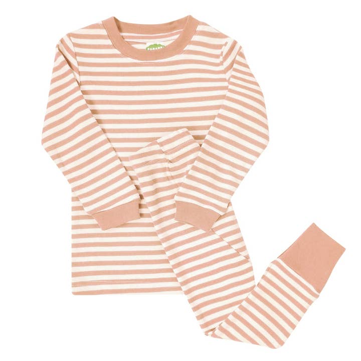 "My Jammies" Organic Striped Kids' Pajamas for wholesale by Parade Organics