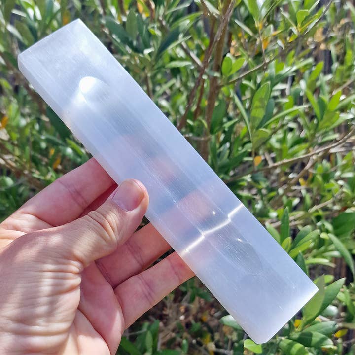 Selenite Charging Plate with Groove for wholesale by Shamans Crystal
