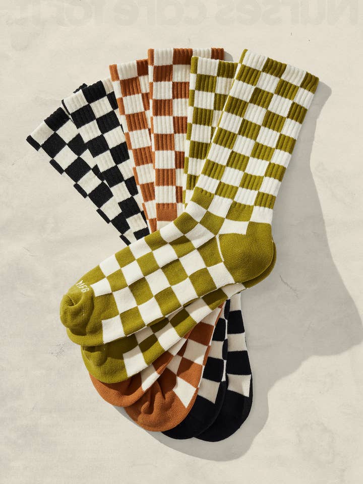 Weld Mfg. - Wholesale Socks - Women's - Checkerboard Socks (+6 Colors)