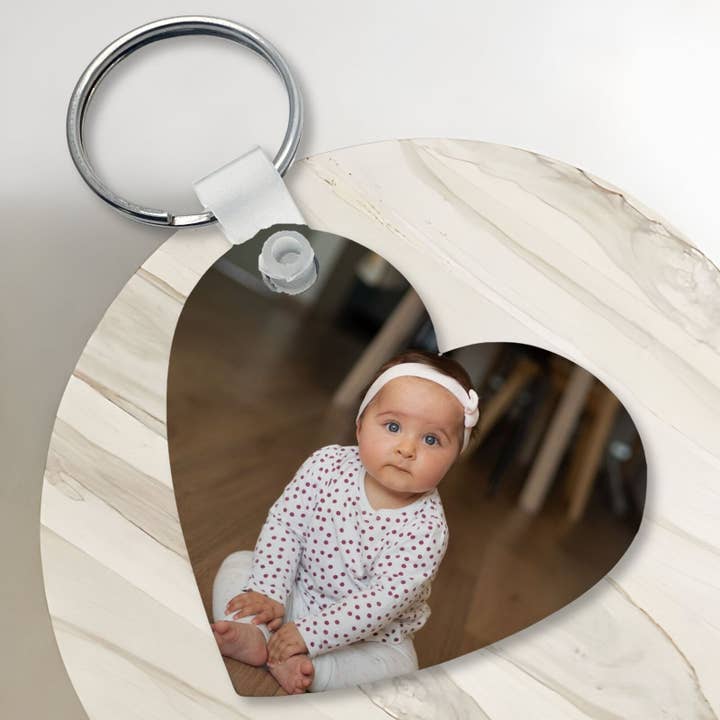 Portachiavi a cuore personalizzato con doppia stampa Personalizza qualsiasi immagine per la vendita all'ingrosso da parte di TheDogTagCo