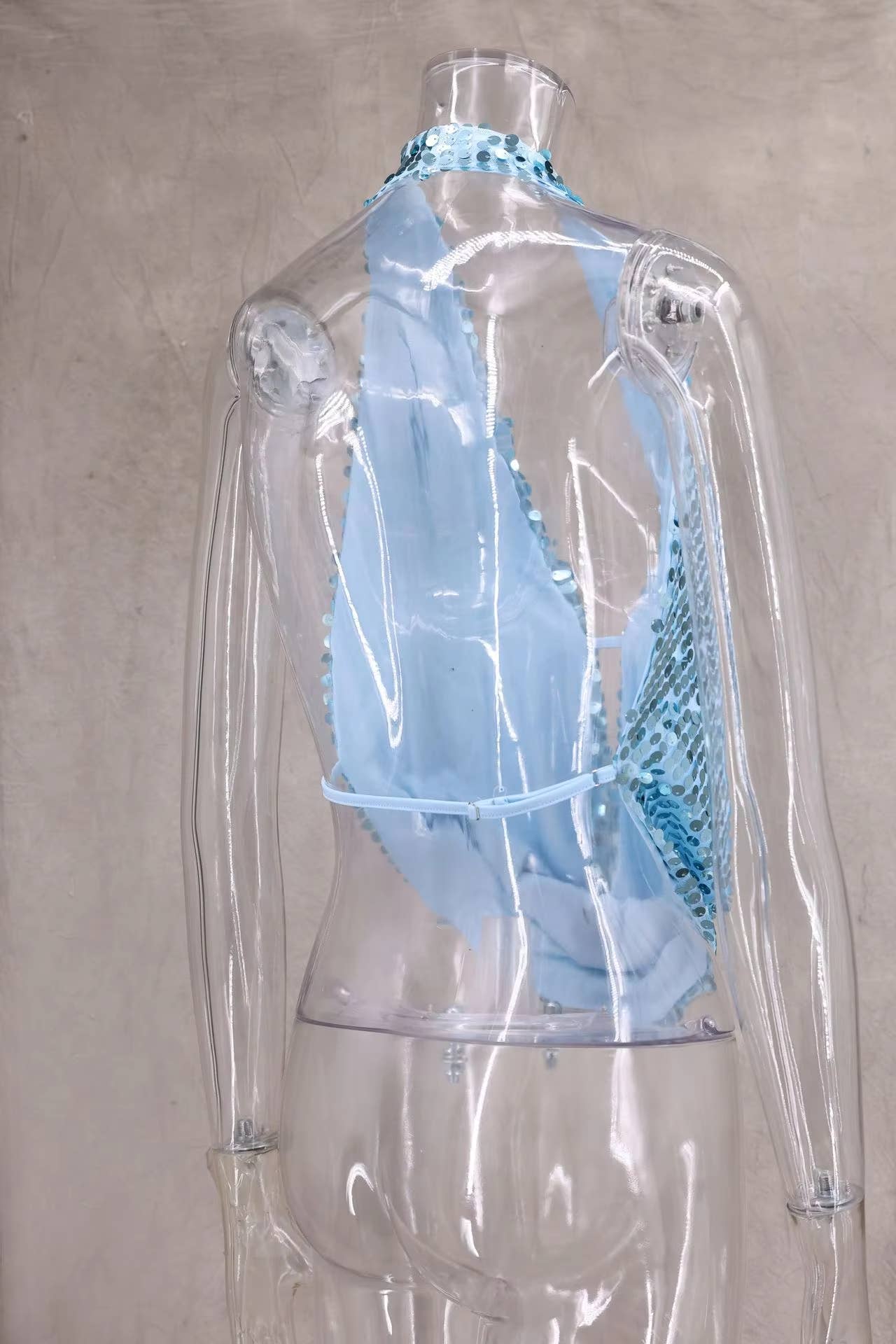 BELLISSIMA FASHION - Wholesale Blouse - Women's - Halter Deep V-Neck Sequin Sleeveless Crop Top7