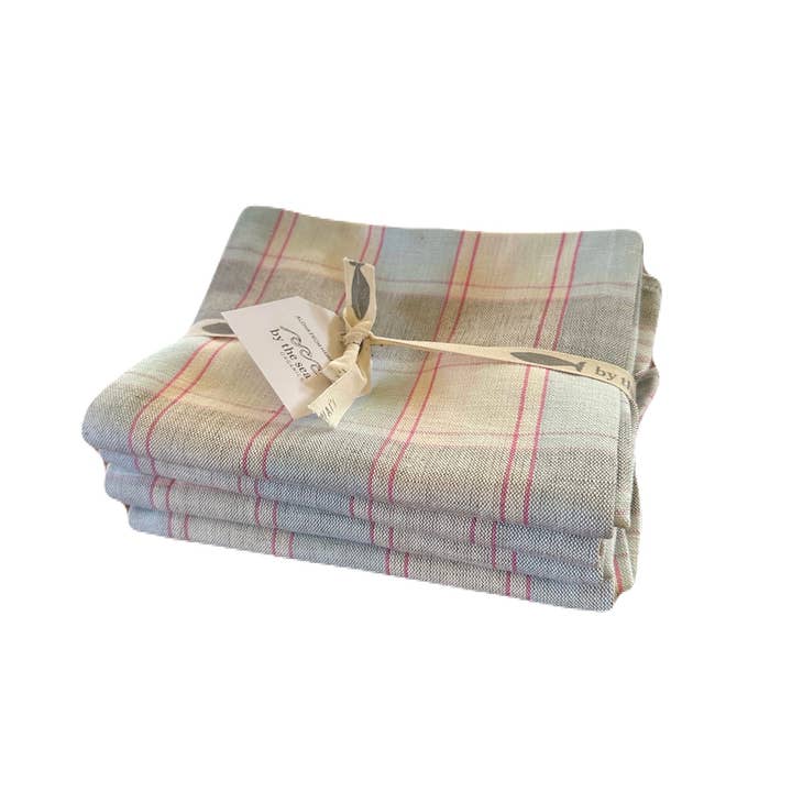 By the sea organics - Wholesale Dinner & Cloth Napkin - COUNTRY PLAID LINEN NAPKIN SET