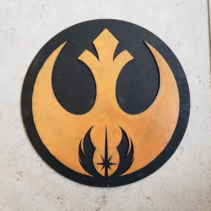 Outcast Props – wholesale Sign – STAR WARS JEDI order Rebel Alliance logo. Wood Sign.3