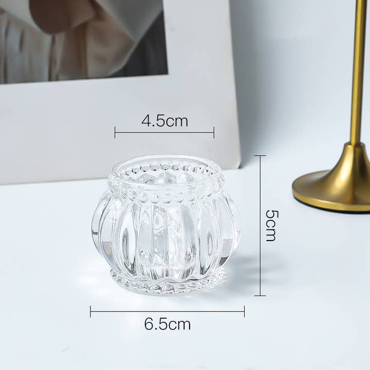 Candles Meta – Großhandel Kerzenhalter – Dekorativer Ornament-Kerzenhalter aus sphärischem, verdicktem Glas