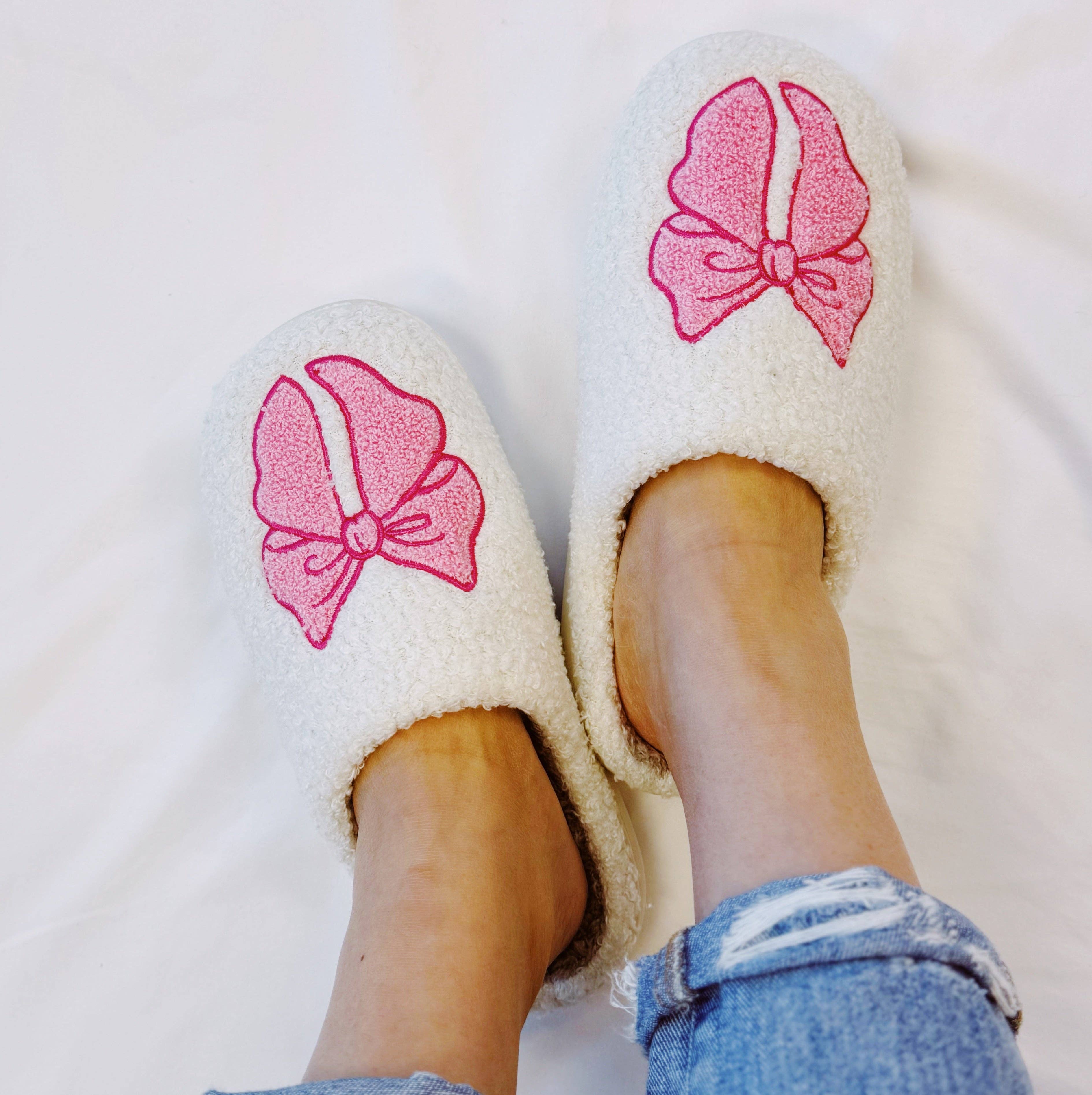 Ellison+Young - Wholesale Slippers - Women's - Pink Lounge Bow Cozy Slippers1