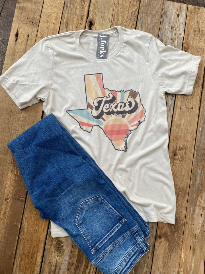 2382 Texas Sunrise T-shirt för wholesale av J.Forks Designs