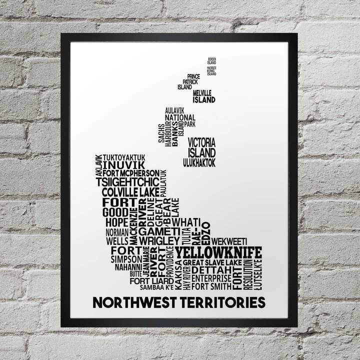 Mapa tipográfico de las Comunidades de los Territorios del Noroeste para venta al por mayor de Damon D Chan