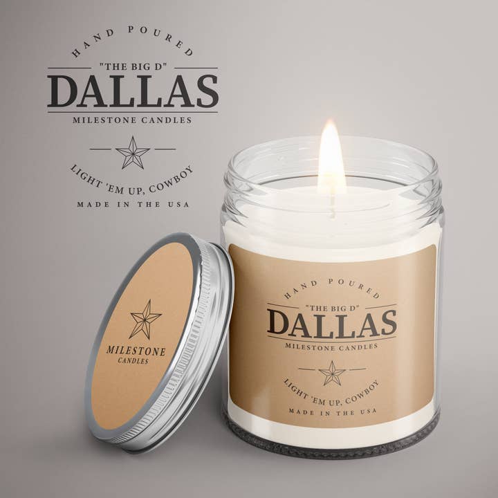 Dallas Texas Y'all Mason Jar for wholesale by Milestone Candles