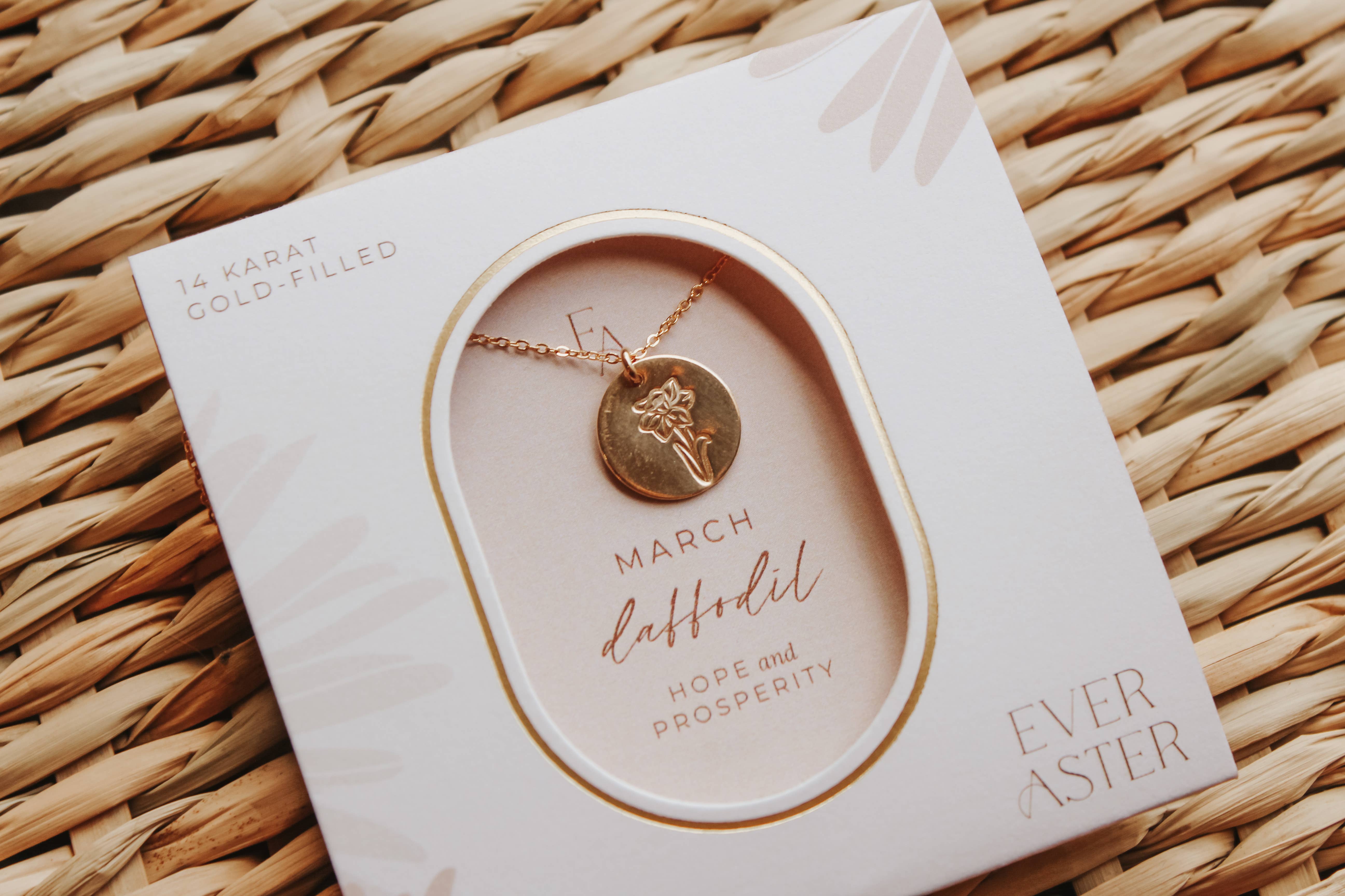 Ever Aster - Wholesale Pendant/Charm Necklace - March Daffodil Birth Flower Necklace5