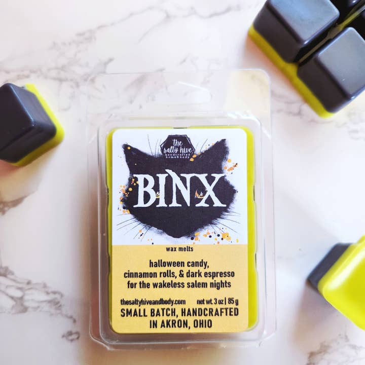 Binx wax melts, fall, halloween, hocus pocus for wholesale by the salty hive home & body llc