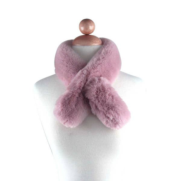 bellachic - Wholesale Scarf - Women's - FAUX FUR PULL THROUGH SCARF