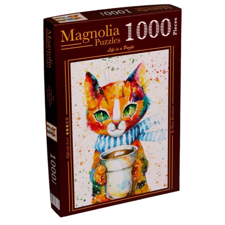 Magnolia Puzzle 3505 Colorful Cat 1000pc Jigsaw Puzzle for wholesale by The Weekend Hub