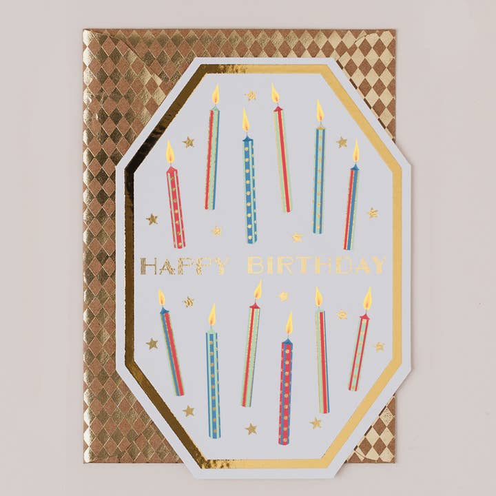 Verjaardagskaart Kaarsen & Sterren voor wholesale door Apple & Clover