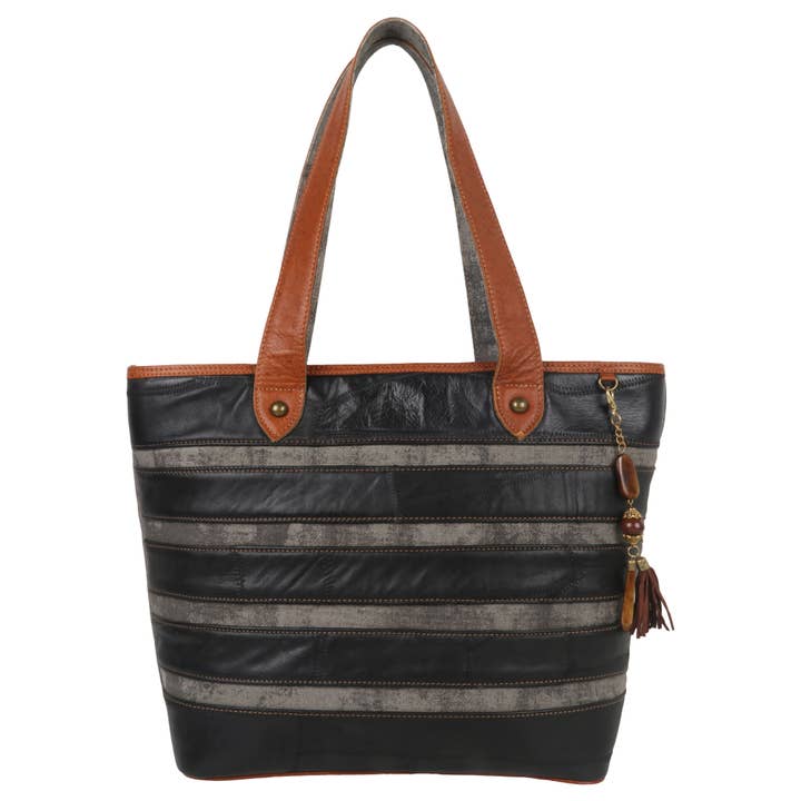 Inde Black Tote for wholesale by Vaan & Co.